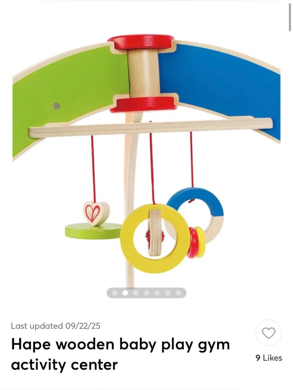 Activity Hape Wooden Baby Play Gym - Blue & Green - Picture 3 of 10